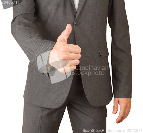 Image of Business man hand with thumb up