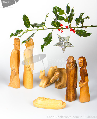 Image of Scene of the Christmas crib, made of wood