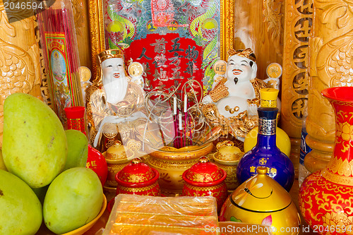 Image of Closeup of an commonly seen altar in Vietnam
