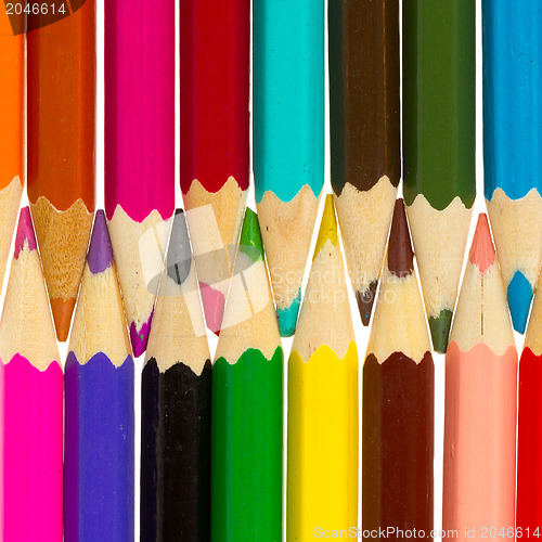 Image of Many different color pencils