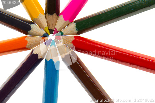 Image of Ten different color pencils