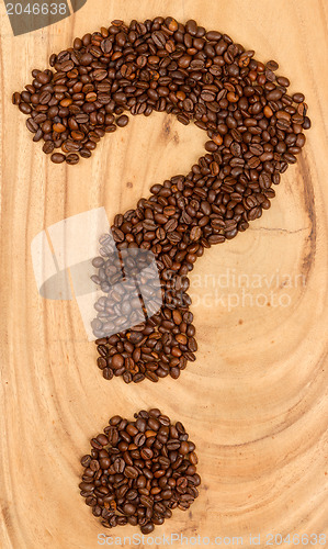 Image of Question mark from coffee beans