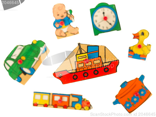 Image of Piece of an antique wooden puzzle for children