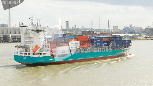 Image of Containers on a containership 