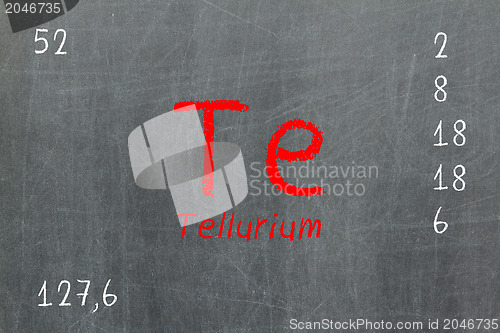 Image of Isolated blackboard with periodic table, Tellurium
