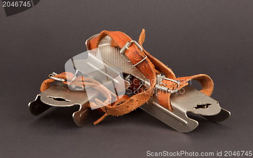 Image of Very old dutch ice skates for a small child