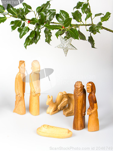 Image of Scene of the Christmas crib, made of wood