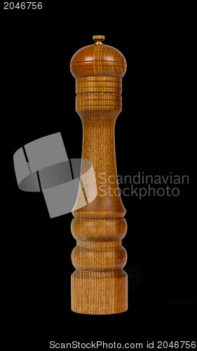 Image of Wood pepper mill isolated