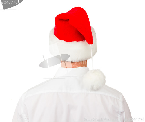 Image of Business man with a santa hat 