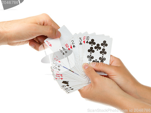 Image of Man picking a playing card