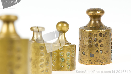 Image of Old brass antique weights, Holland