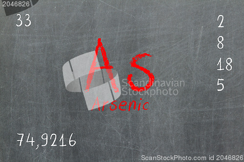 Image of Isolated blackboard with periodic table, Arsenic