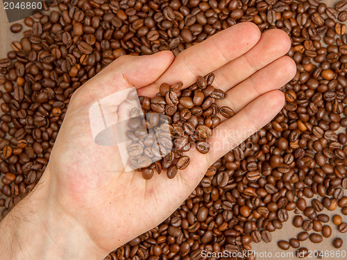 Image of Coffee beans in hand