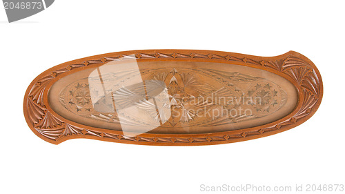 Image of Small wooden tray from Suriname, isolated