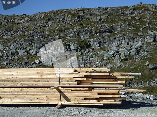 Image of Preparations for construction - wood pile