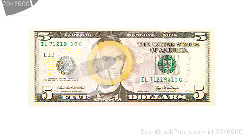 Image of Condom on the US dollars bill