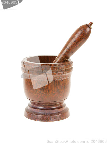 Image of Wooden mortar for pounding spices