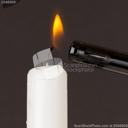 Image of White candle isolated