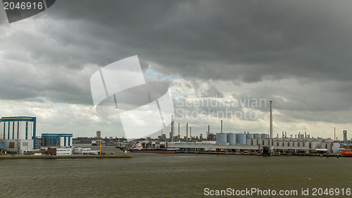 Image of Oil refineries in the dutch harbor of Rotterdam
