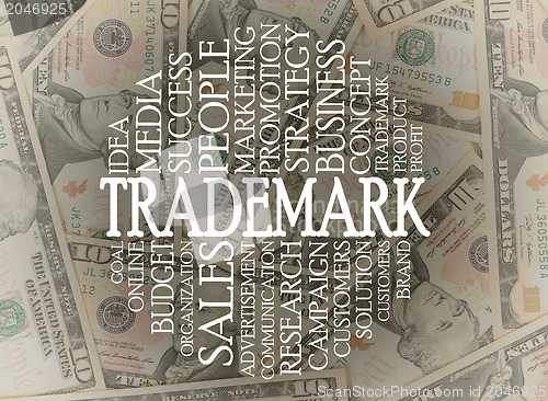 Image of Trademark cloud concept