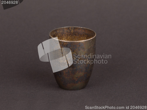 Image of Very old trophy cup isolated