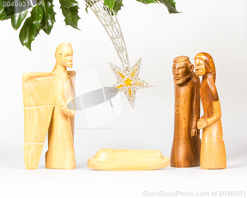 Image of Scene of the Christmas crib, made of wood