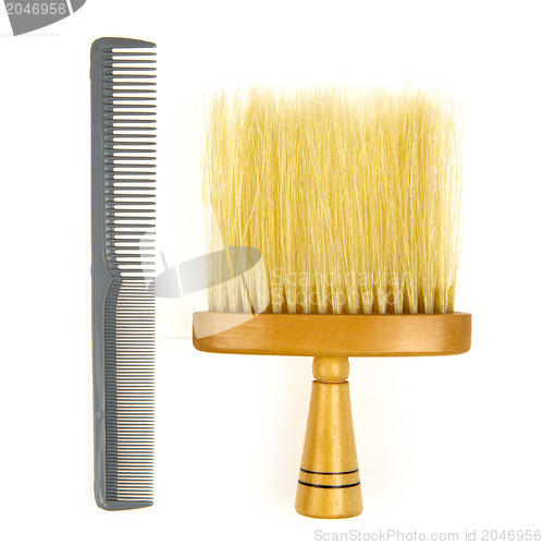 Image of Hair brush for barber and a grey comb