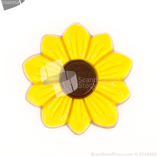 Image of Yellow chocolate flower, isolated