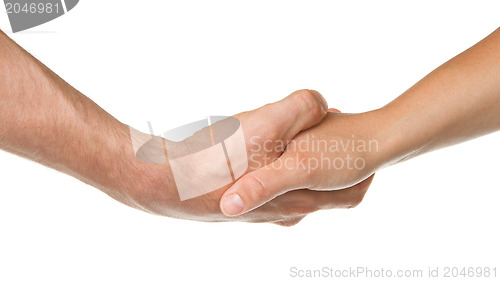 Image of Man and woman shaking hands