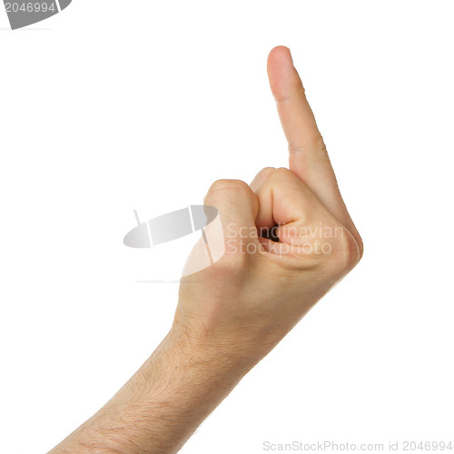 Image of Man showing his middle finger