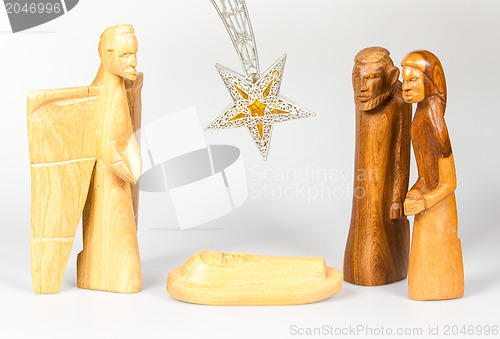 Image of Scene of the Christmas crib, made of wood