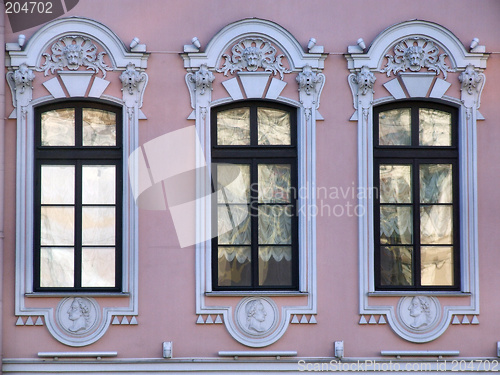 Image of Three ornamented windows