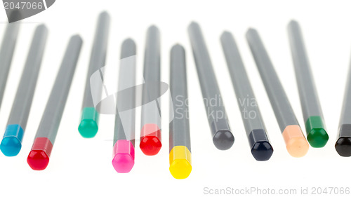 Image of Many different color pencils