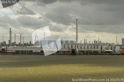Image of Oil refineries in the dutch harbor of Rotterdam