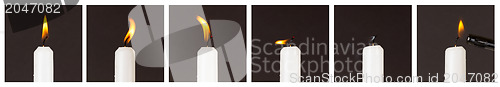 Image of White candle isolated