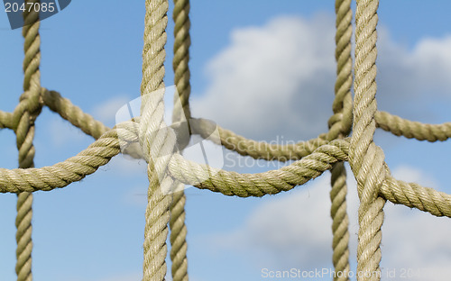 Image of Rope net used for children climbing