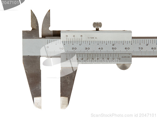 Image of Old used caliper (an instrument for measuring) 