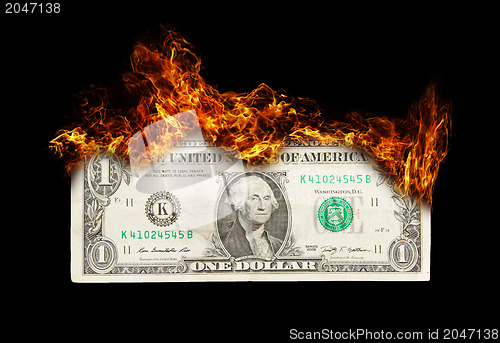 Image of Burning dollar bill symbolizing careless money management
