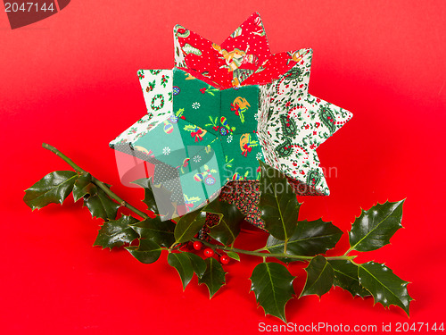 Image of Butcher's broom and christmas decoration, isolated