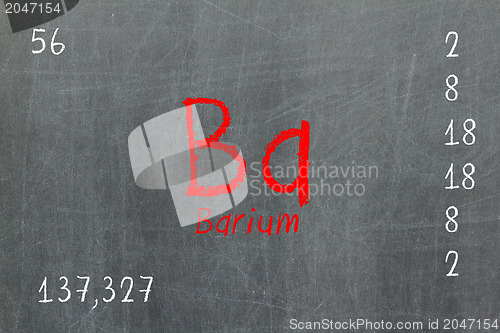 Image of Isolated blackboard with periodic table, Barium