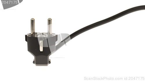 Image of Black electric cable isolated