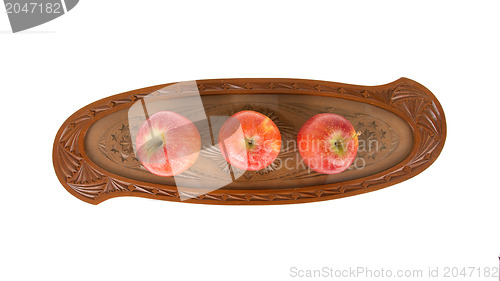 Image of Small wooden tray from Suriname, isolated