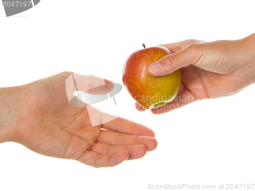 Image of Giving an apple