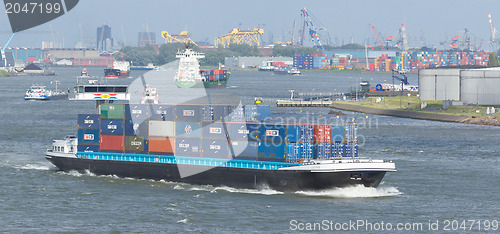 Image of Containers on a containership 