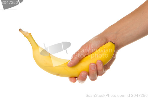 Image of Woman holding a banana