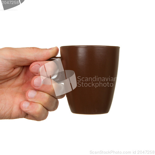 Image of Man holding a cup of coffee