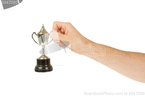 Image of Very old trophy cup isolated