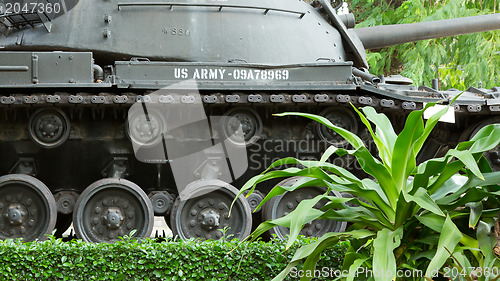 Image of M48 Patton tank in a museum in Saigon (Vietnam)