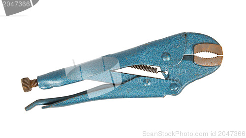 Image of Blue stainless steel jaw locking pliers