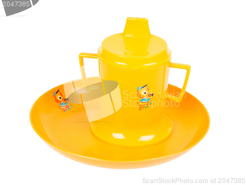 Image of Yellow children's mug and plate